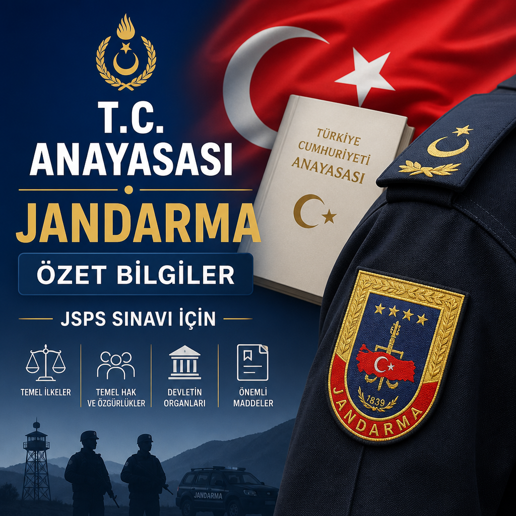 T.C. Anayasası Jandarma Özet Bilgiler JSPS Sınavı İçin